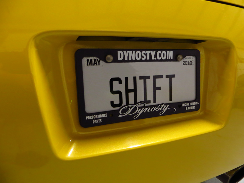 350z shift license plate at dynosty